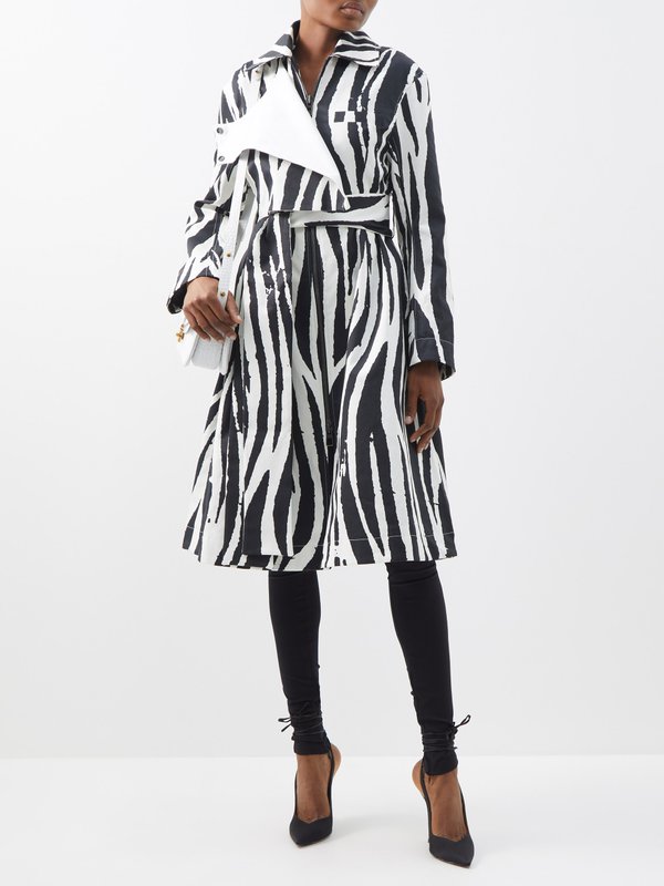 AZ Factory x Thebe Magugu (Thebe Magugu) X Thebe Magugu zebra-print cotton trench coat