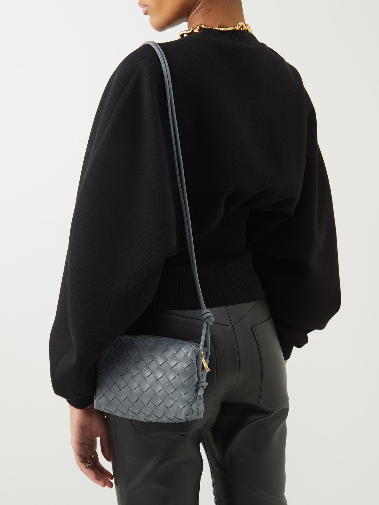 Large Loop Intrecciato Leather Shoulder Bag