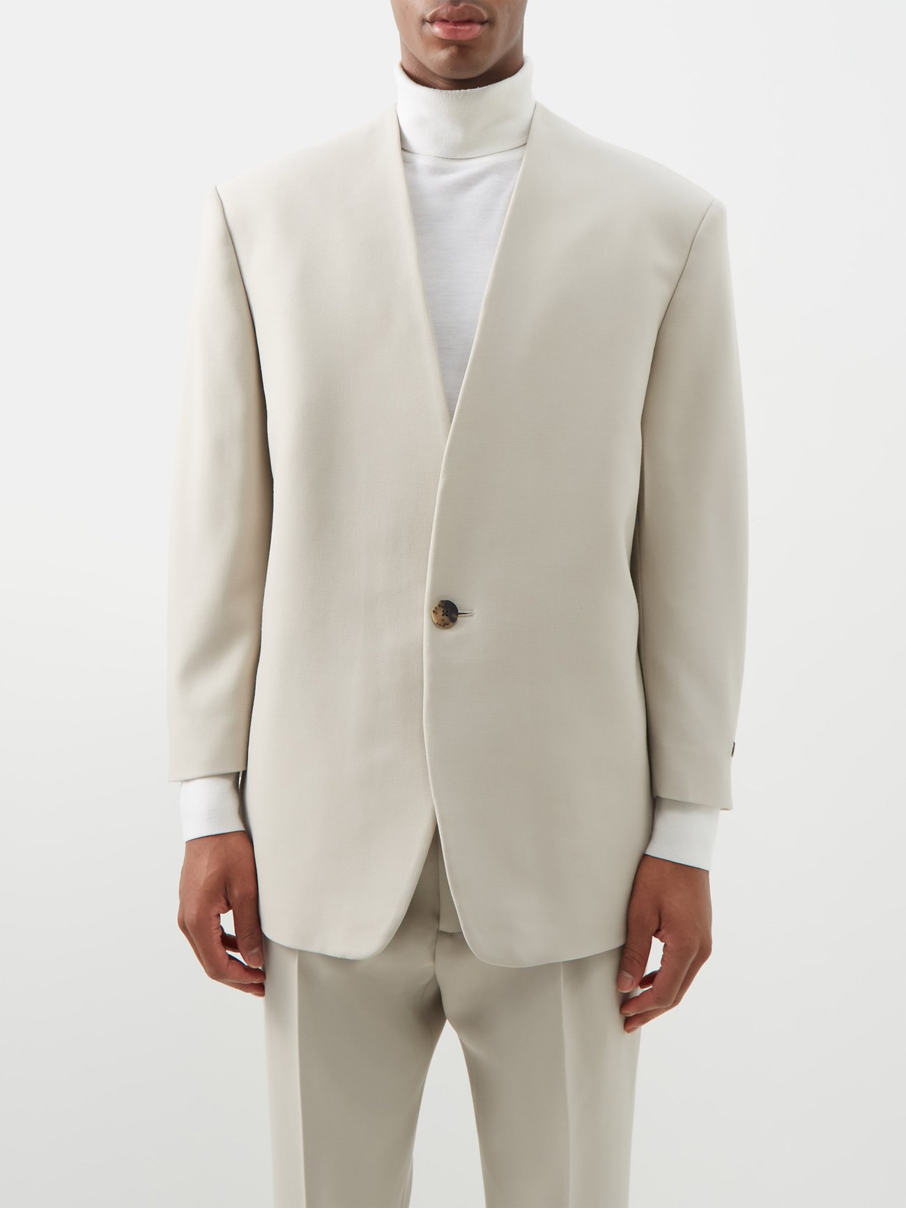 schweizisk Skyldig højttaler White Eternal collarless wool suit jacket | Fear Of God | MATCHESFASHION US