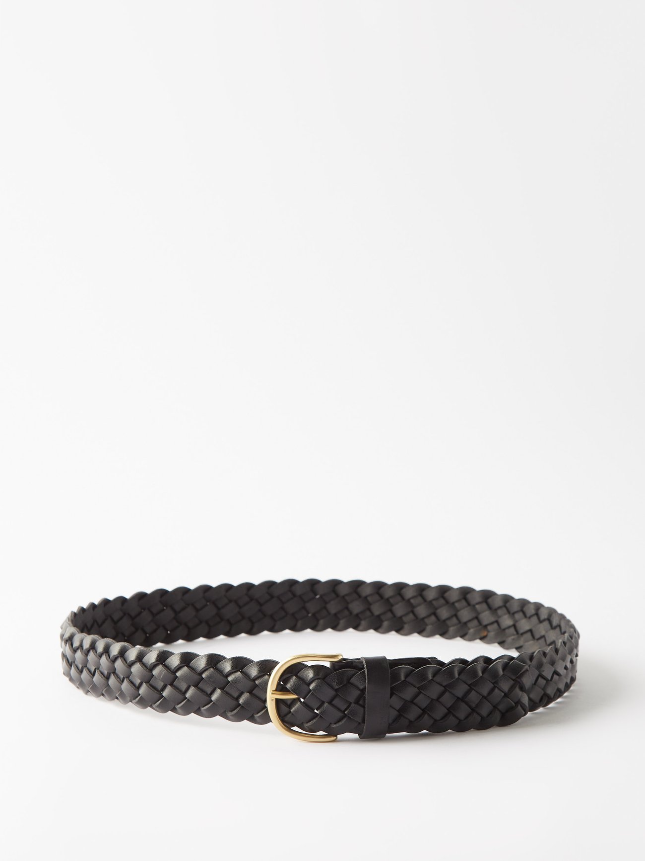 Black Plaited leather belt, Raey