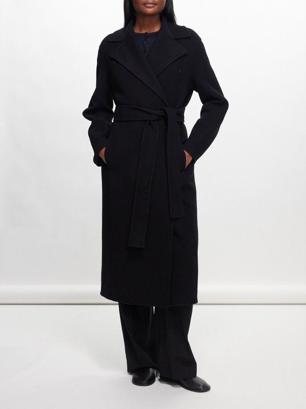 The Row Malika belted wool-blend coat