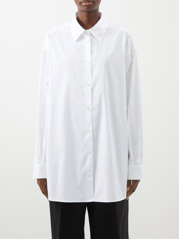 The Row Luka oversized cotton-poplin shirt