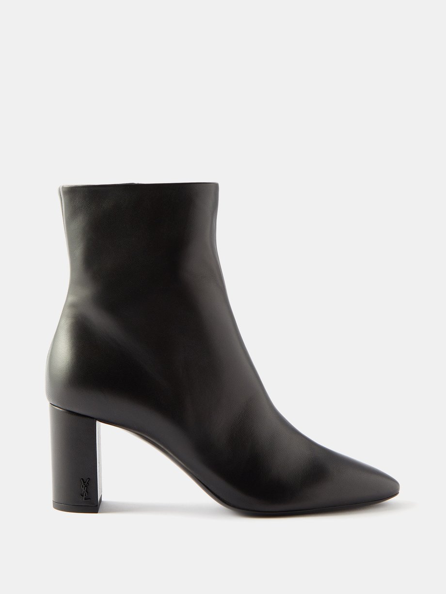 Black Lou 70 YSL-logo leather ankle boots | Saint Laurent | MATCHES UK