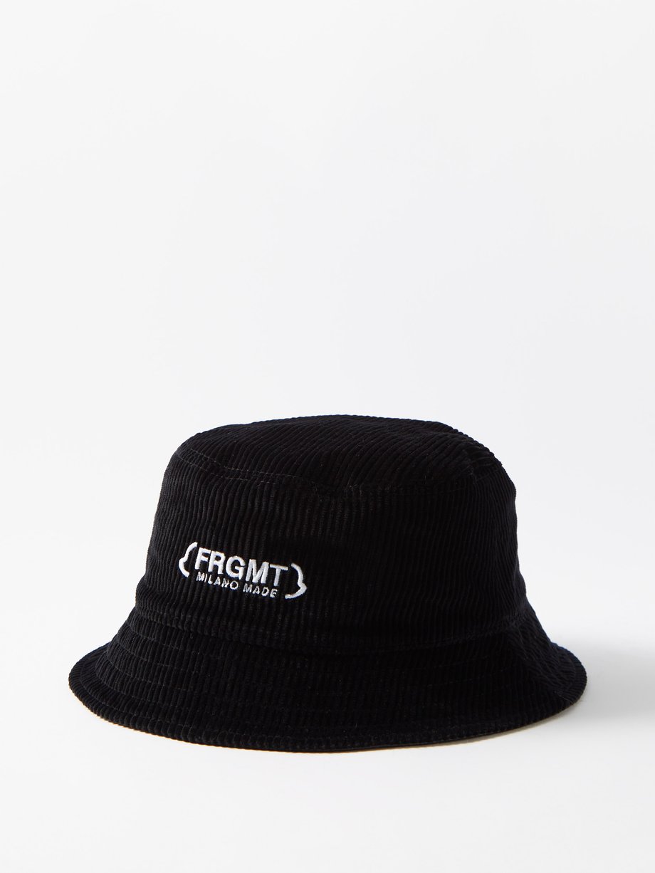 Black Reversible logo-embroidered corduroy bucket hat | Moncler Genius ...