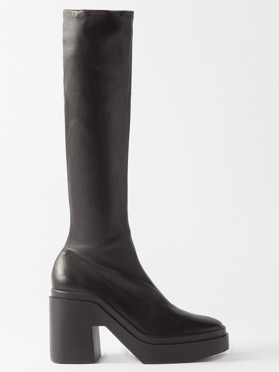 Black Nelly 110 stretch-leather knee-high boots | Clergerie ...