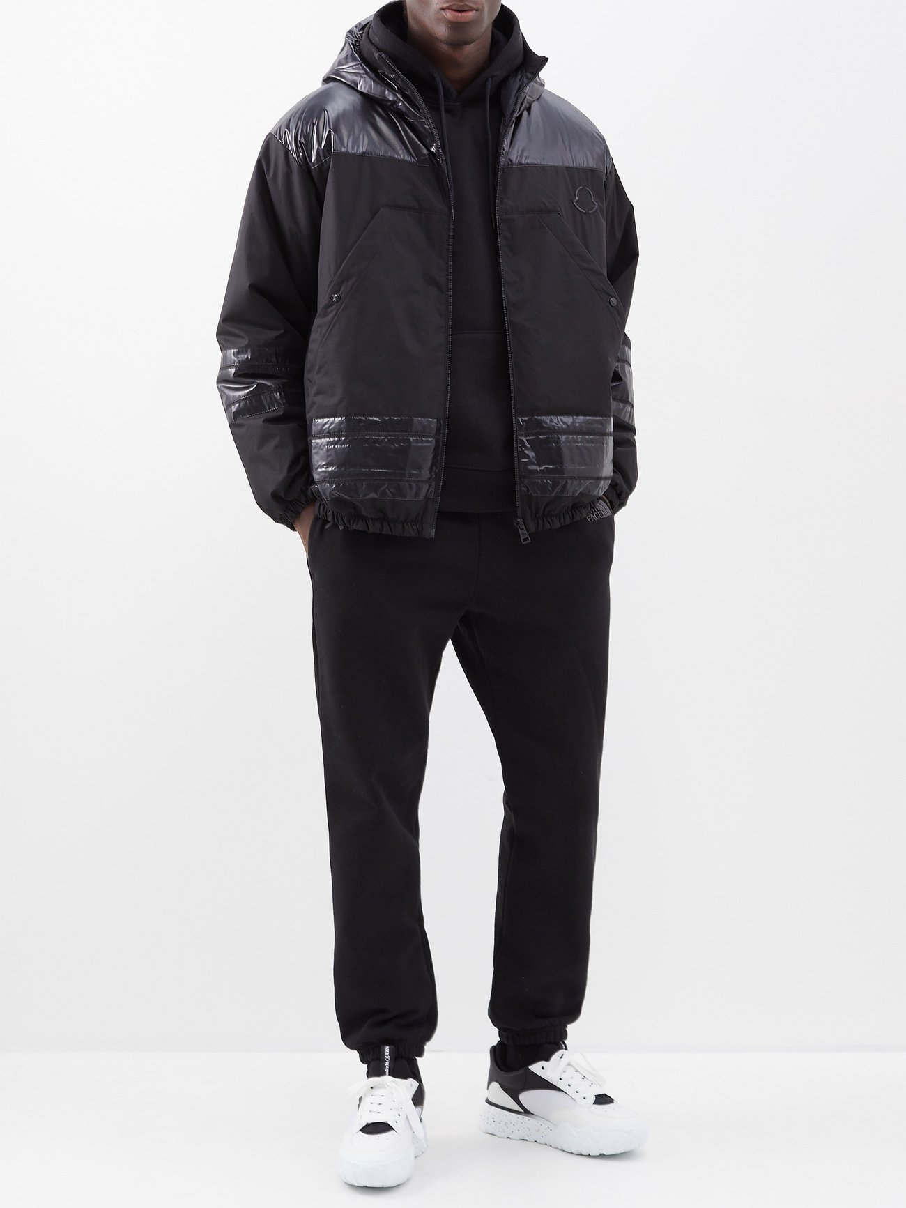 Black Sammy hooded quilted down coat | Moncler Genius