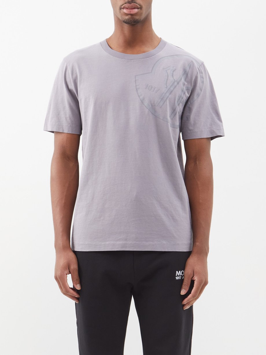 Grey Logo-print cotton-jersey T-shirt | Moncler Genius | MATCHES UK