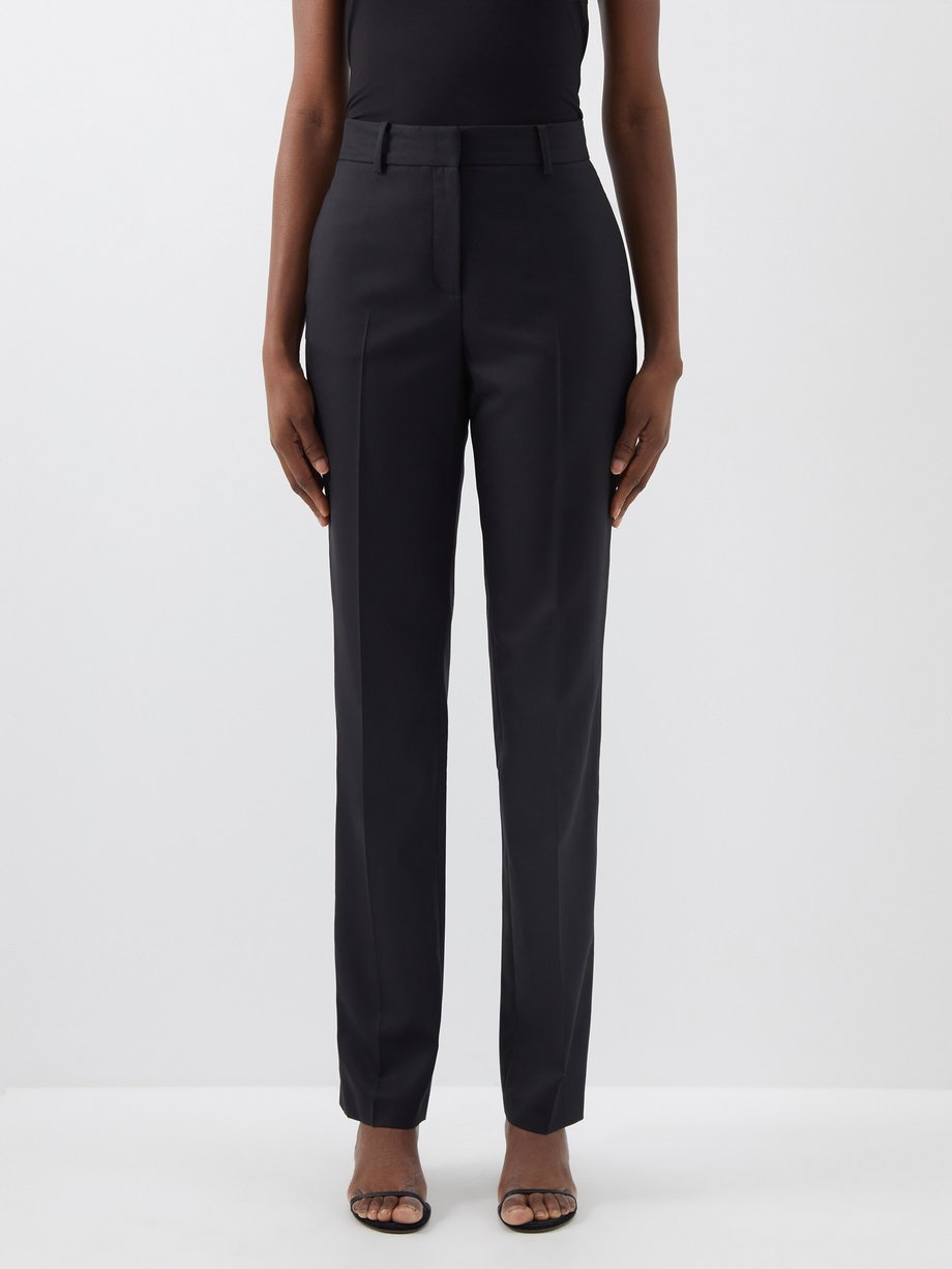 Black Wool straight-leg suit trousers | Bella Freud | MATCHESFASHION UK