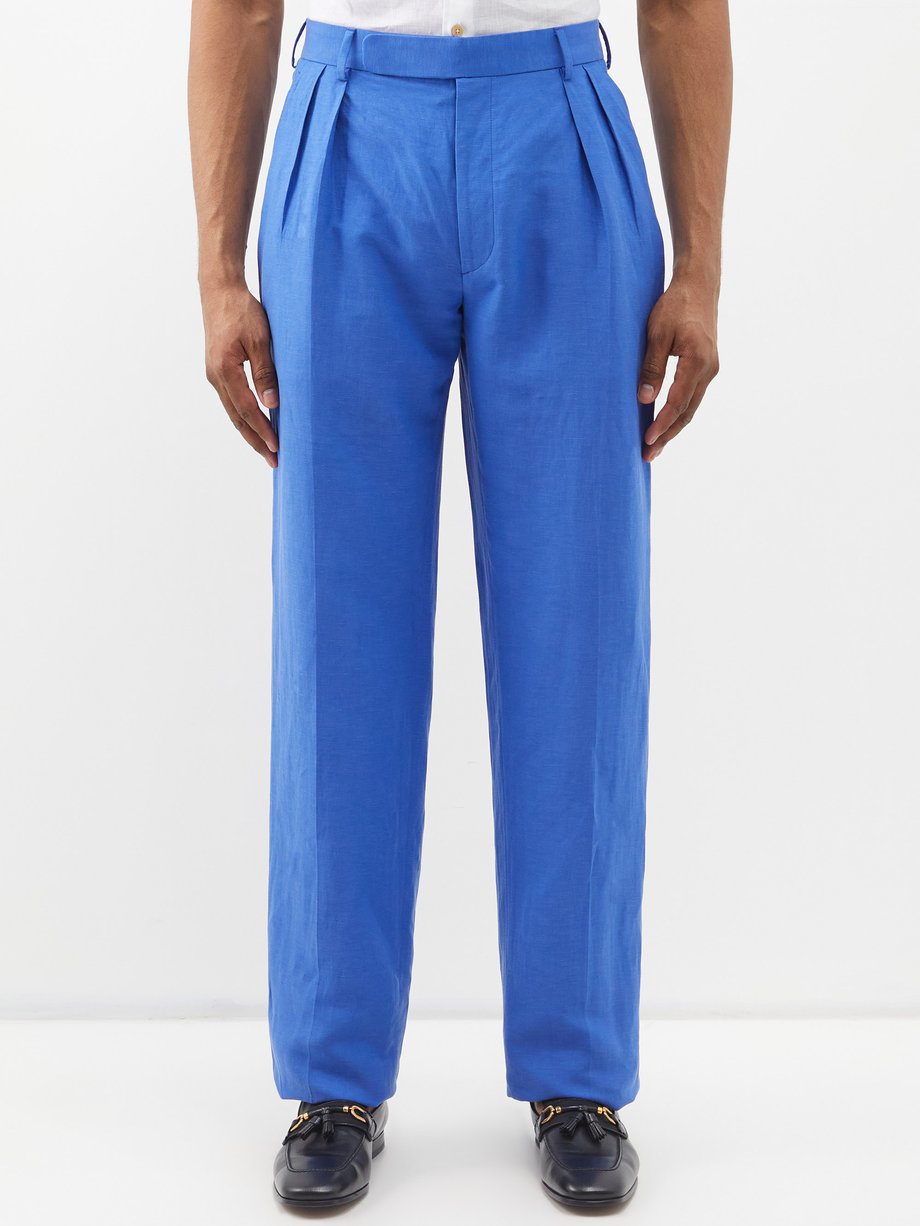 Blue Glenn silk-blend canvas suit trousers | Ralph Lauren Purple Label ...