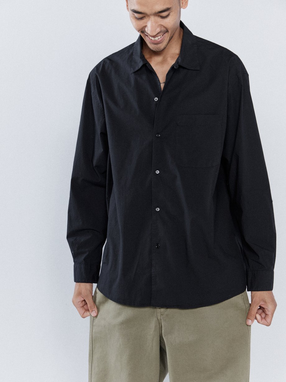 Black Oversized cotton shirt | Raey | MATCHES UK
