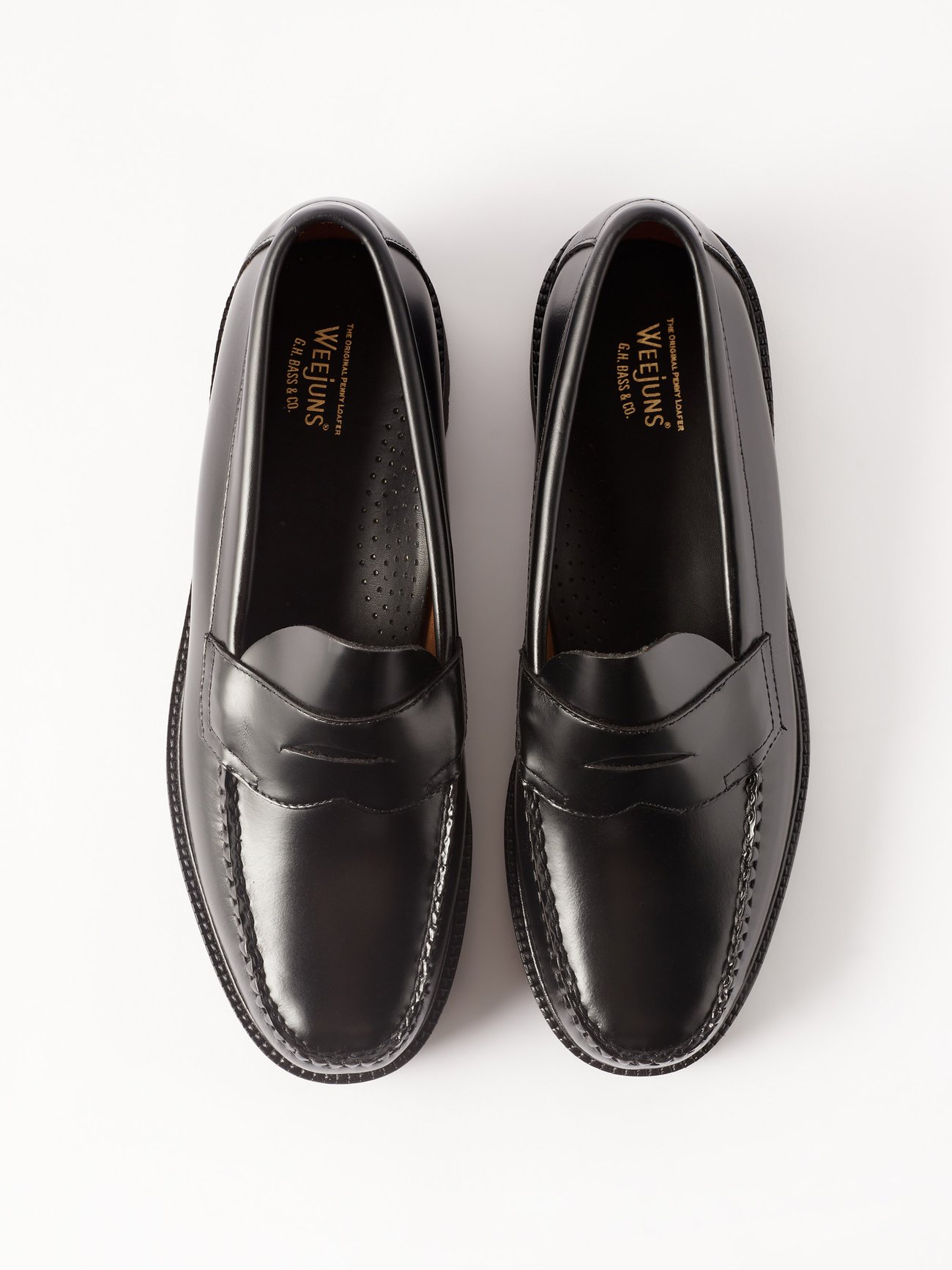 Black Weejuns 90 Logan leather loafers | G.H. BASS | MATCHESFASHION US