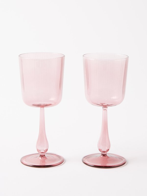 R+D.LAB (R+D.LAB ) Set of two Luisa ridged wine glasses