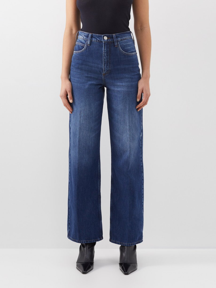 Blue Le High and Tight wide-leg jeans | FRAME | MATCHES UK