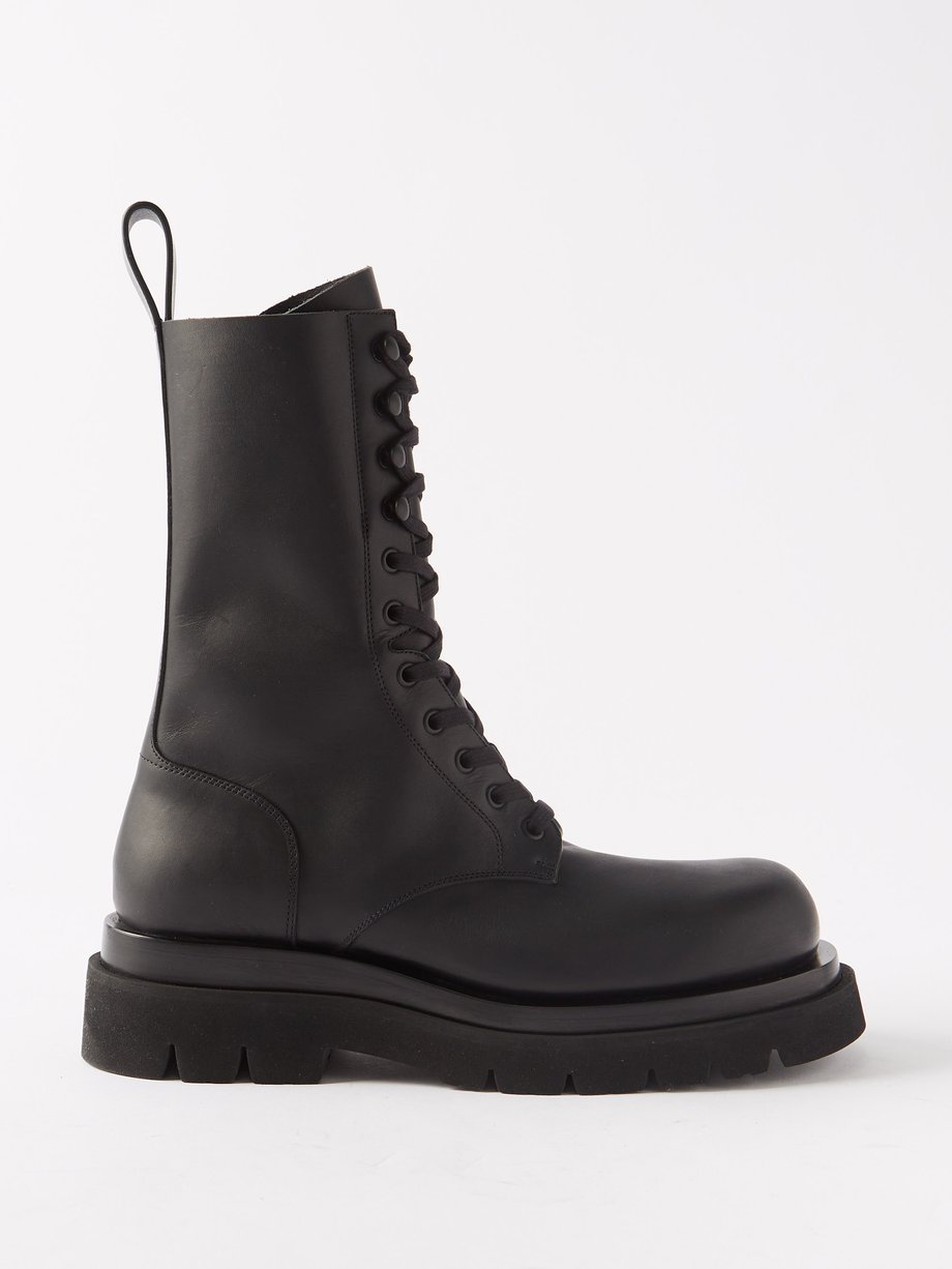 Black Lug leather ankle boots | Bottega Veneta | MATCHES UK