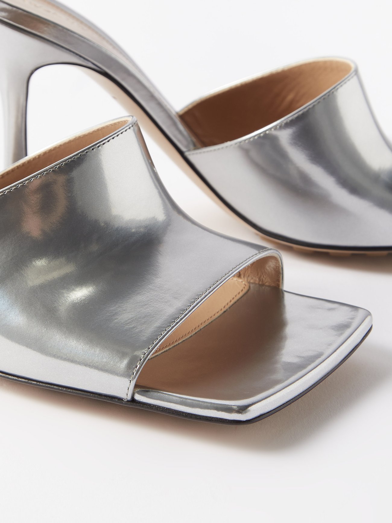 Silver sales leather mules