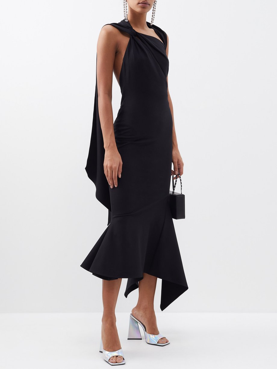 Black Sam cutout asymmetric crepe dress, The Attico