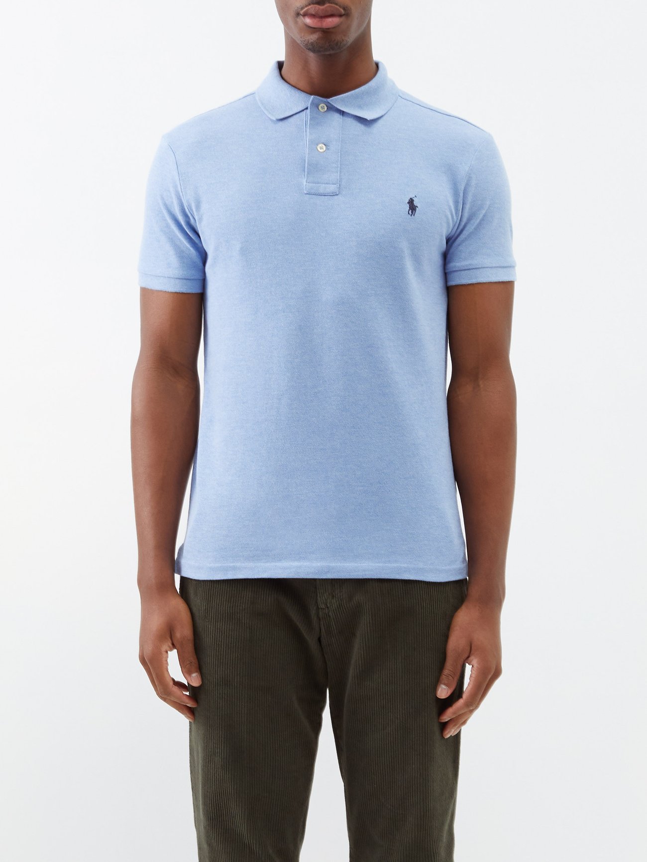 Blue Slim-fit cotton-piqué polo shirt | Polo Ralph Lauren | MATCHESFASHION  AU