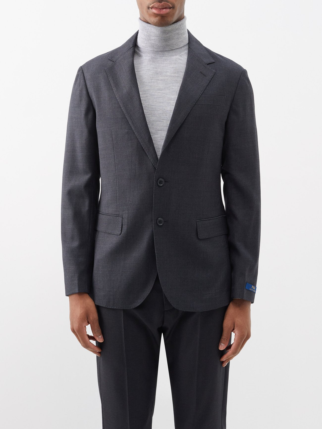 Grey Single-breasted wool suit jacket | Polo Ralph Lauren ...