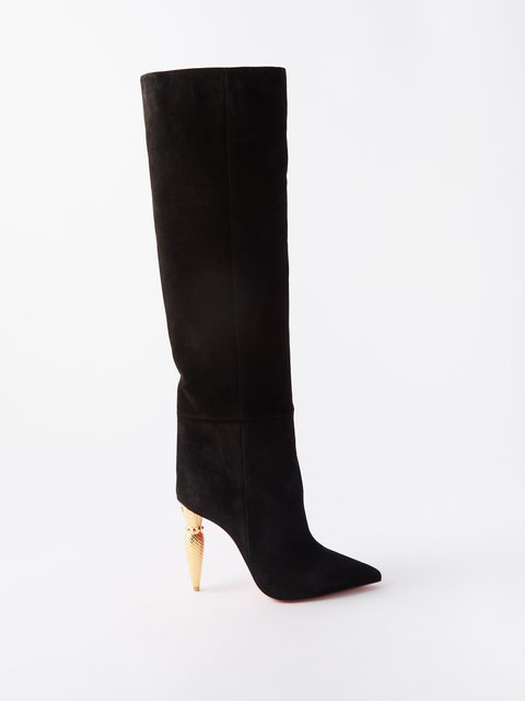 Brown Rolling 45 suede knee-high boots | Gianvito Rossi | MATCHES UK