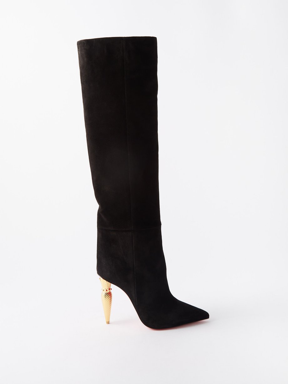 Black Lipbotta suede over-the-knee boots | Christian Louboutin | MATCHESFASHION US