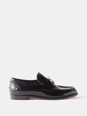 Christian Louboutin CL Moc logo-buckle patent-leather loafers