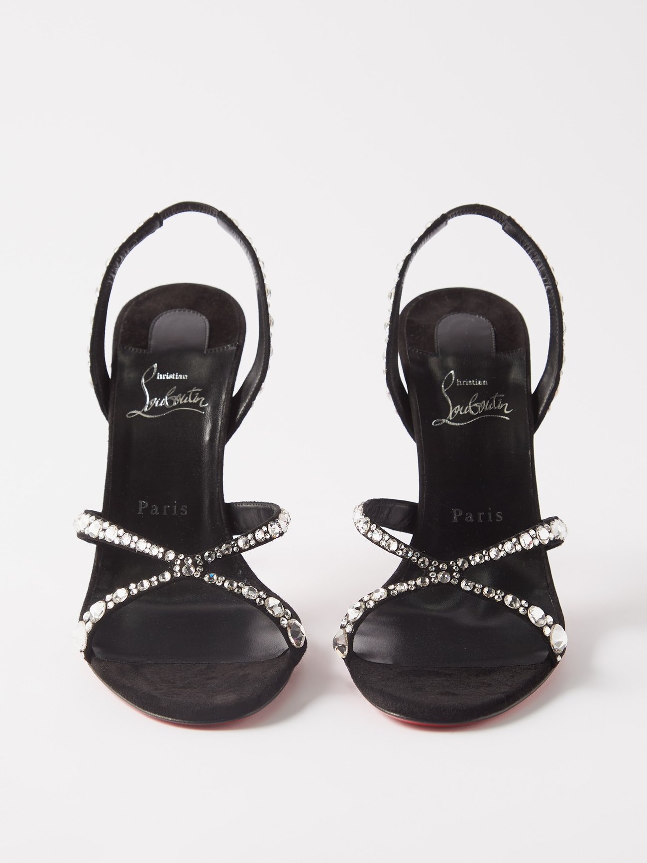 Emilie Embellished Slingback Sandals in Black - Christian Louboutin