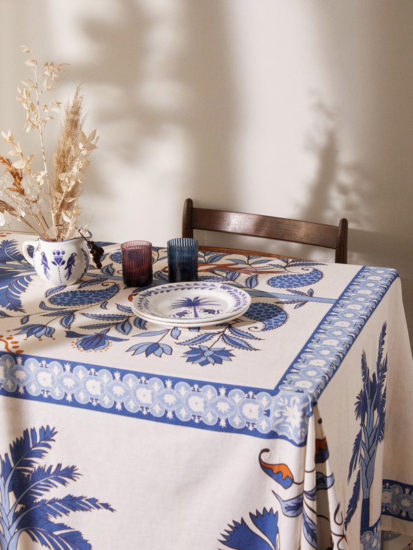 Johanna Ortiz Suzani 330cm x 200cm linen-blend tablecloth