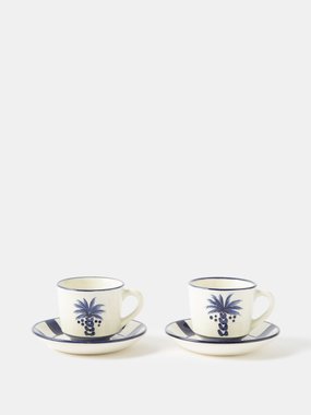 Johanna Ortiz Set of two Molinillo coffee cups & saucers