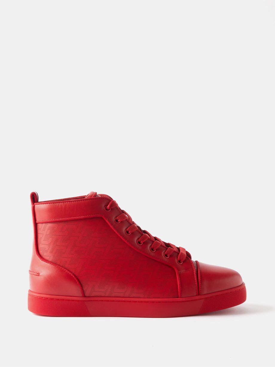 Christian Louboutin Louis Orlato Suede, Leather And Denim High-top Sneakers  in White for Men