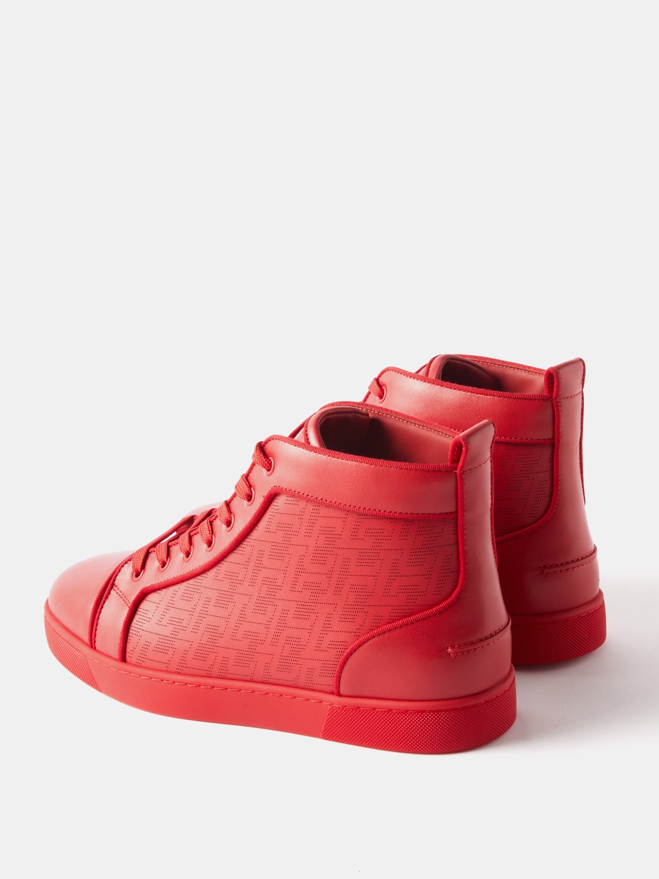 Louis Orlato perforated leather high-top trainers