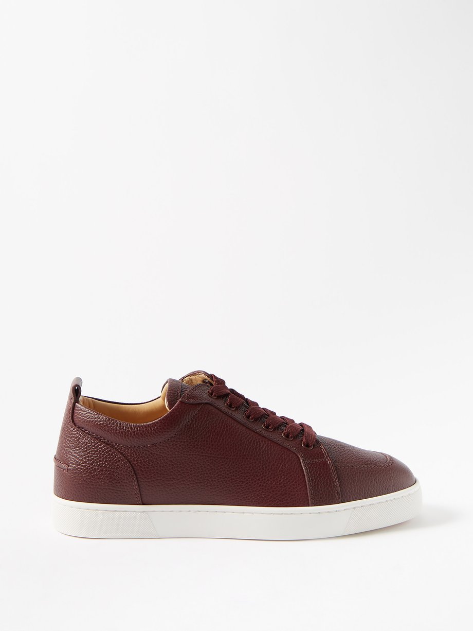 Burgundy Rantulow grained-leather trainers, Christian Louboutin
