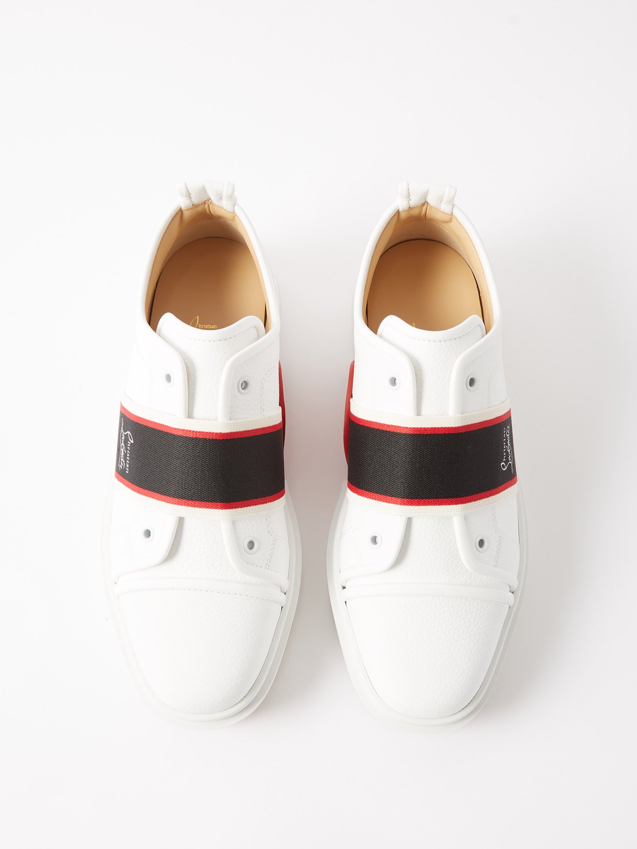 Christian Louboutin - Adolescenza Faux-Leather Slip-On Trainers - Mens - White
