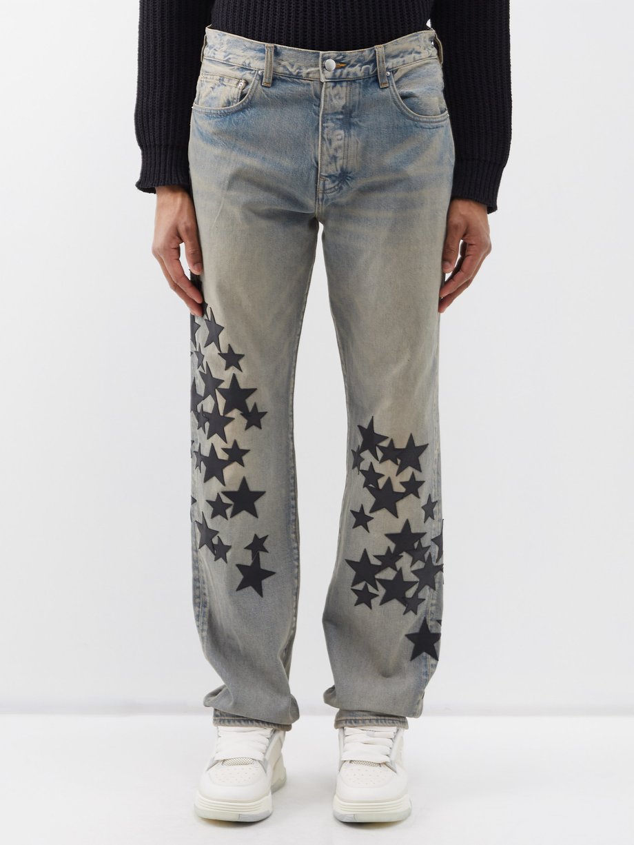 Amiri Star-patch straight-leg jeans