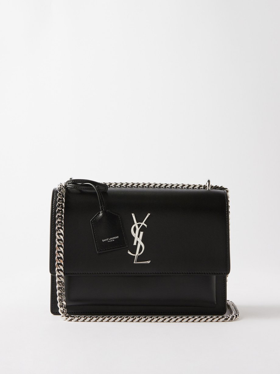 Black Sunset medium leather shoulder bag | Saint Laurent | MATCHES UK
