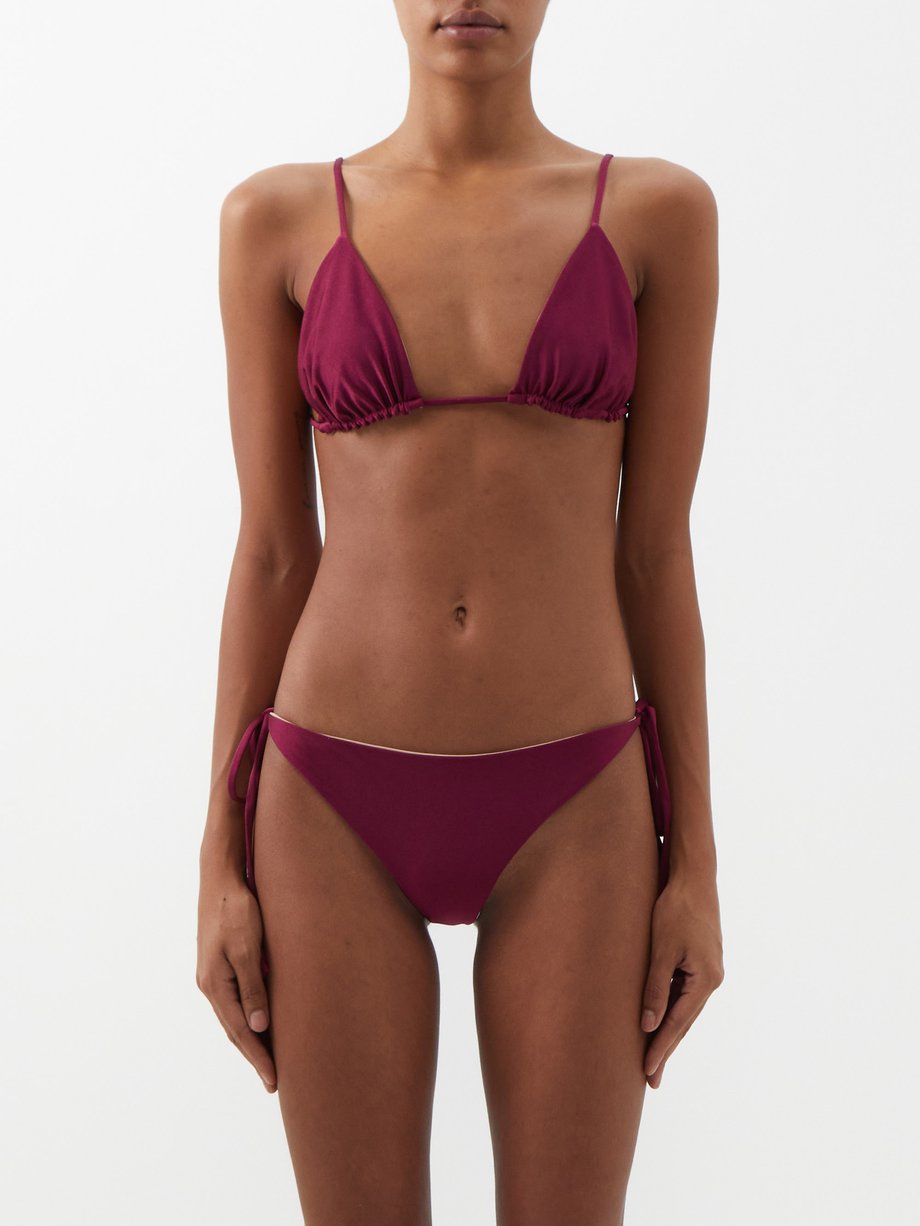 Marie Long Triangle Top In Burgundy