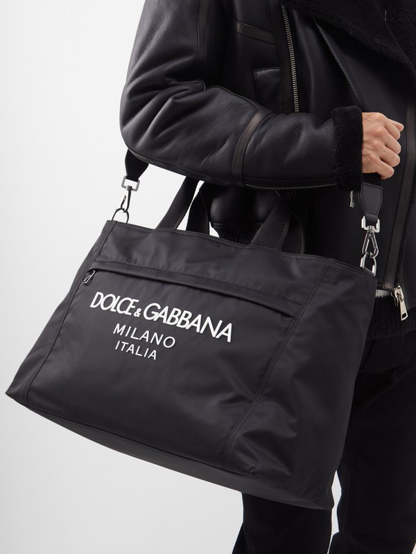 Dolce & Gabbana Cabas en nylon à plaque logo