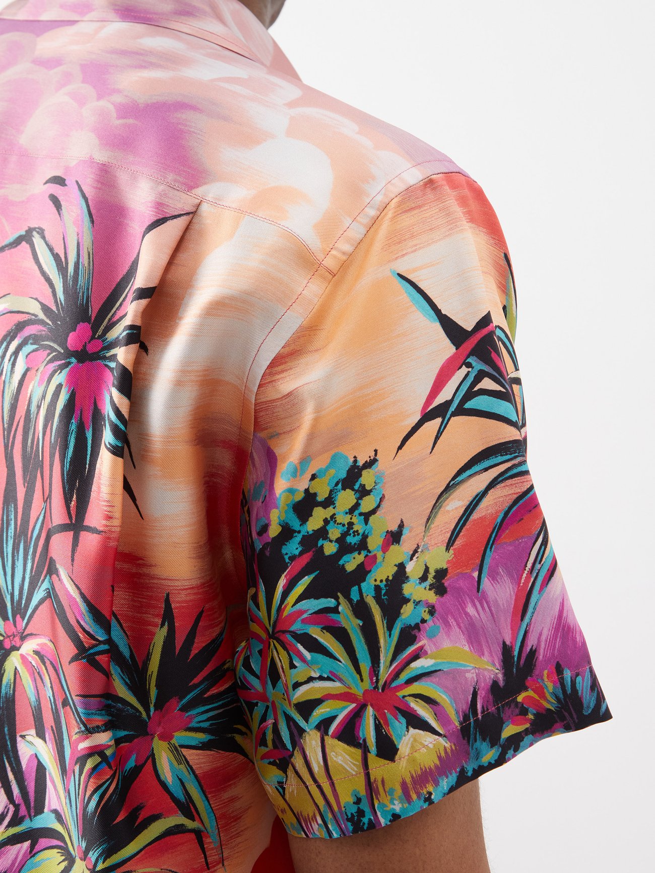 Silk twill shirt with Hawaiian print - DOLCE & GABBANA