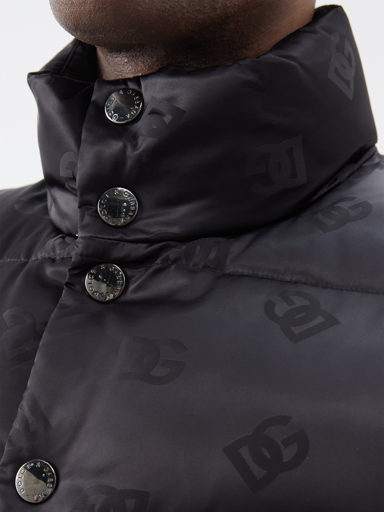 Black Monogram-jacquard quilted nylon gilet