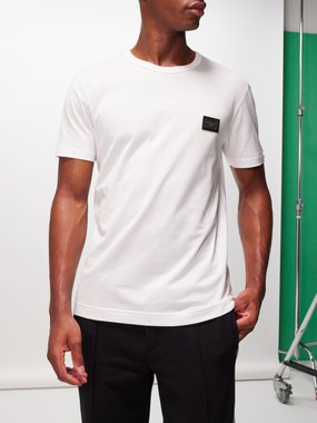 Dolce & Gabbana T-shirt en jersey de coton à plaque logo