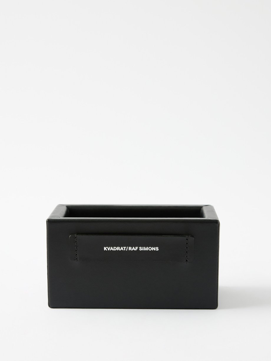 Black Small leather accessory box | Kvadrat x Raf Simons | MATCHES UK