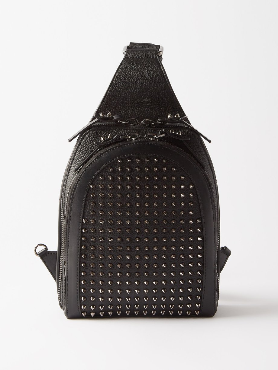 Black Loubifunk spiked leather backpack | Louboutin | MATCHESFASHION US