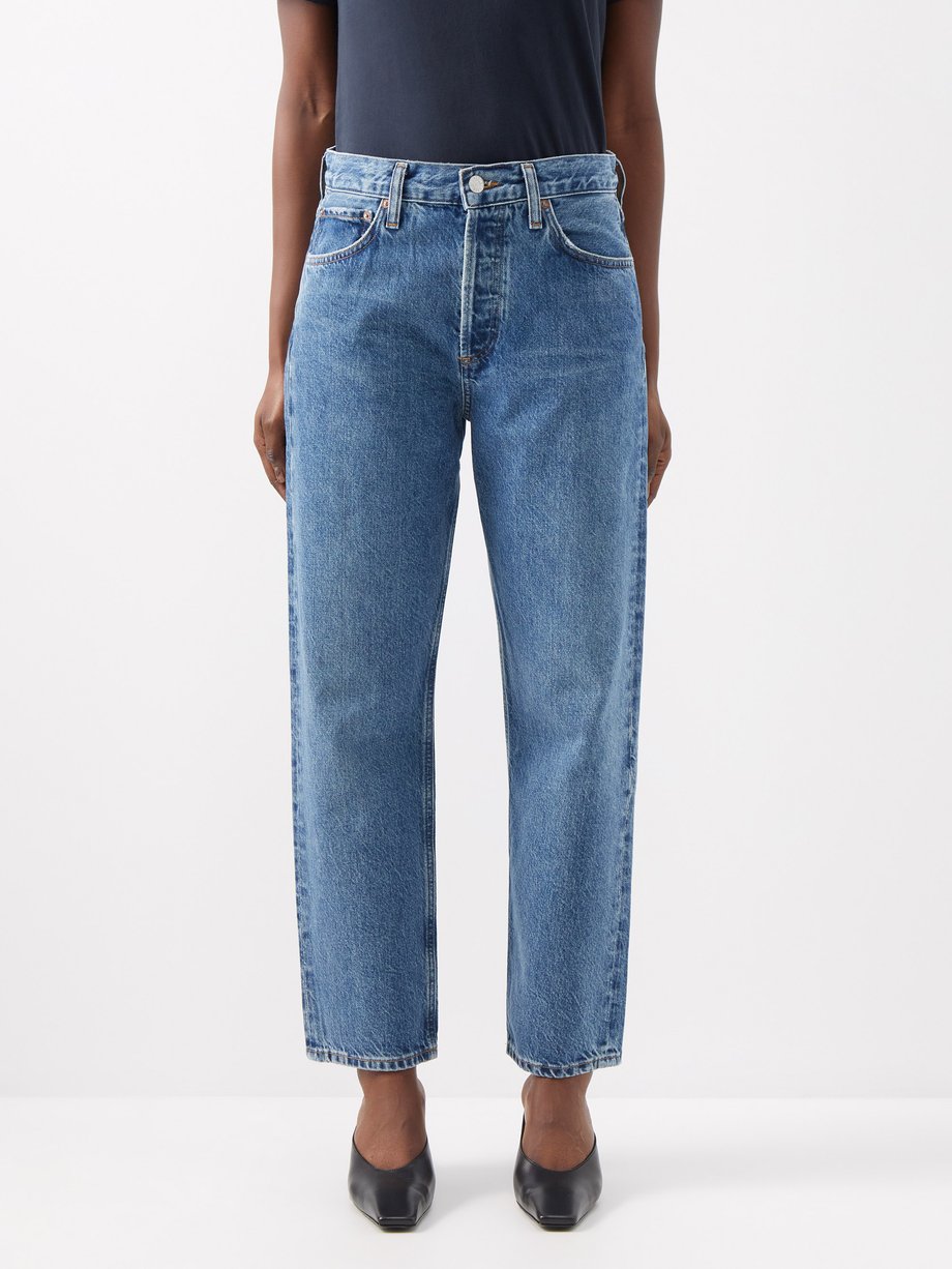 Blue Wyman low-rise straight-leg organic denim jeans | Agolde ...