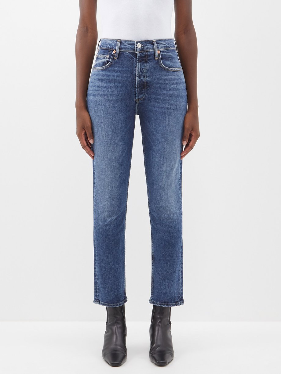 Blue Charlotte high-rise straight-leg jeans | Citizens of Humanity ...