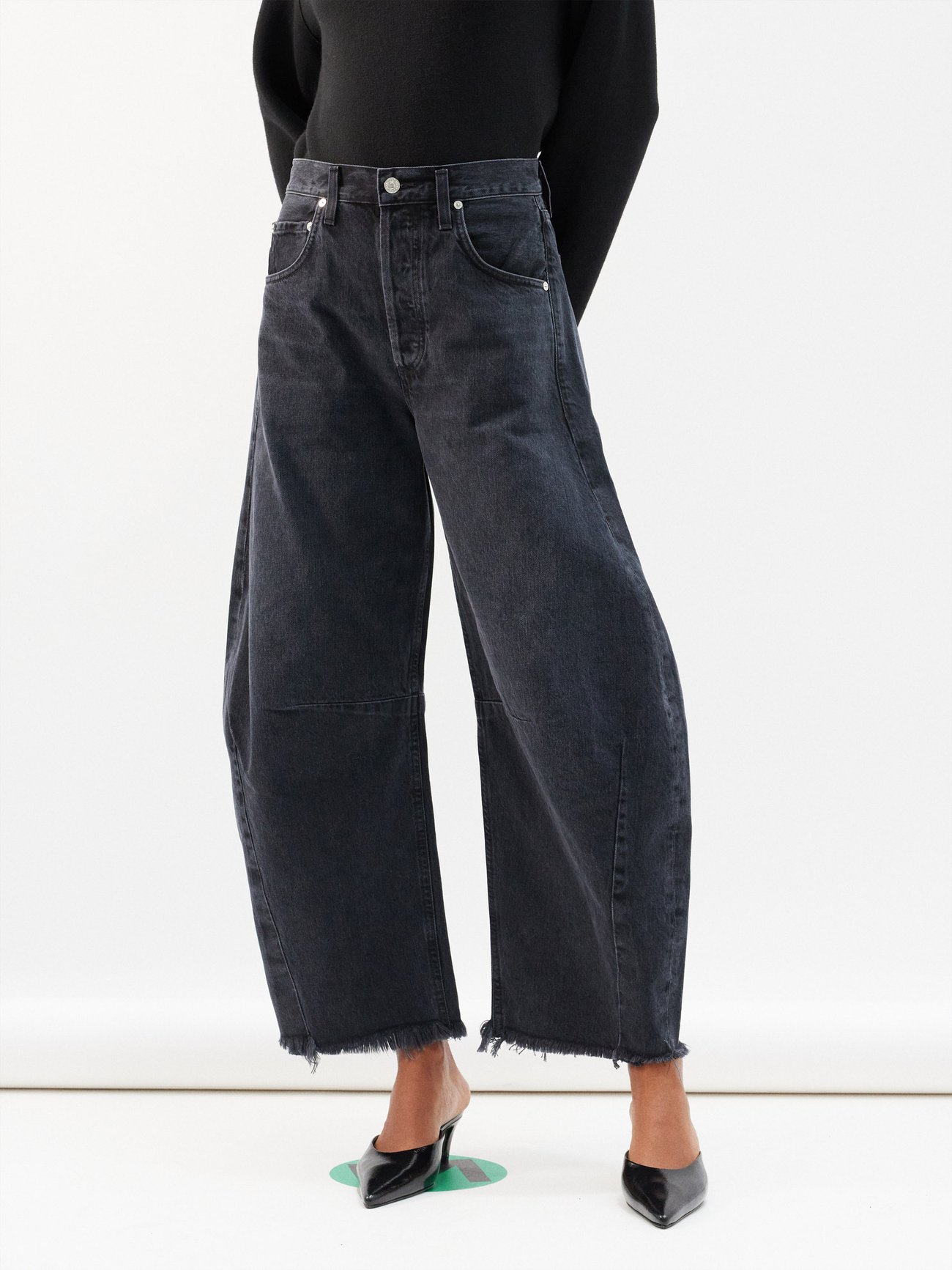 Horseshoe organic-denim wide-leg jeans