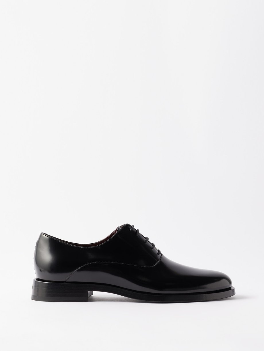 Black V-Logo leather Oxford shoes | Valentino Garavani | MATCHESFASHION UK