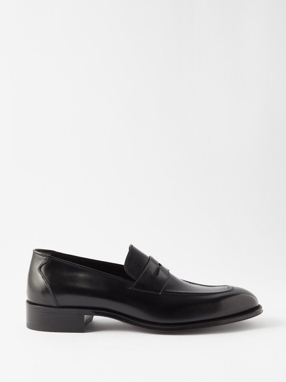 Black Penny-strap leather loafers | Tom Ford | MATCHESFASHION US