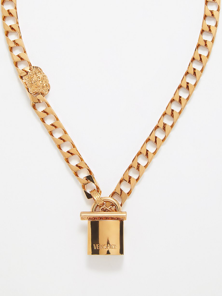 Mantsjoerije Weglaten Noodlottig Gold Padlock & Medusa head necklace | Versace | MATCHESFASHION US