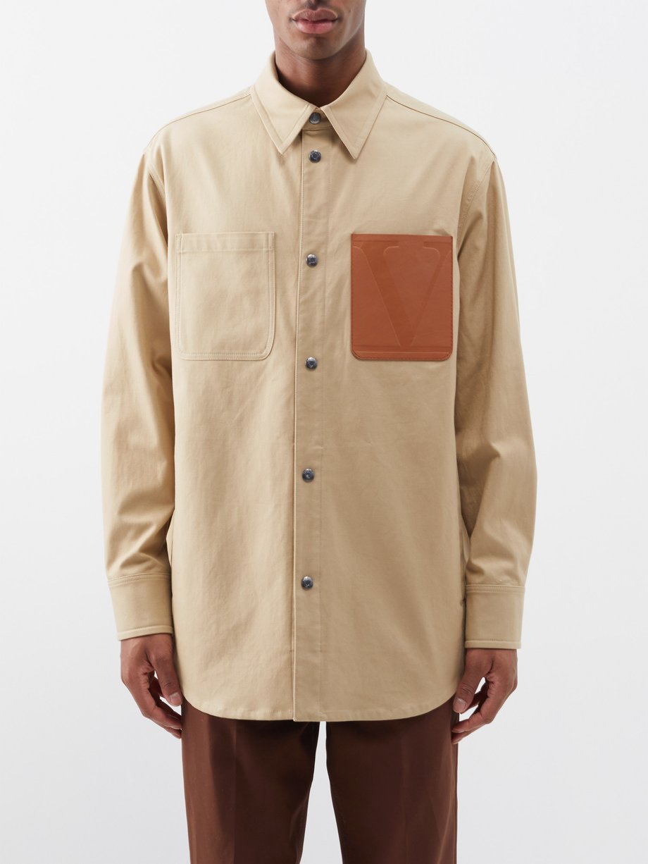 slot Bage civilisation Beige Leather-patch cotton-blend canvas overshirt | Valentino |  MATCHESFASHION US