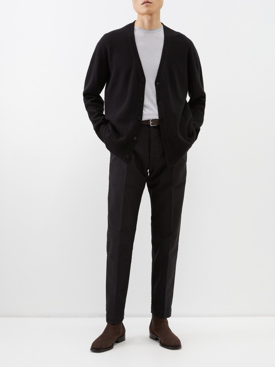 Black Flat-front cotton-twill chinos | Tom Ford | MATCHESFASHION AU