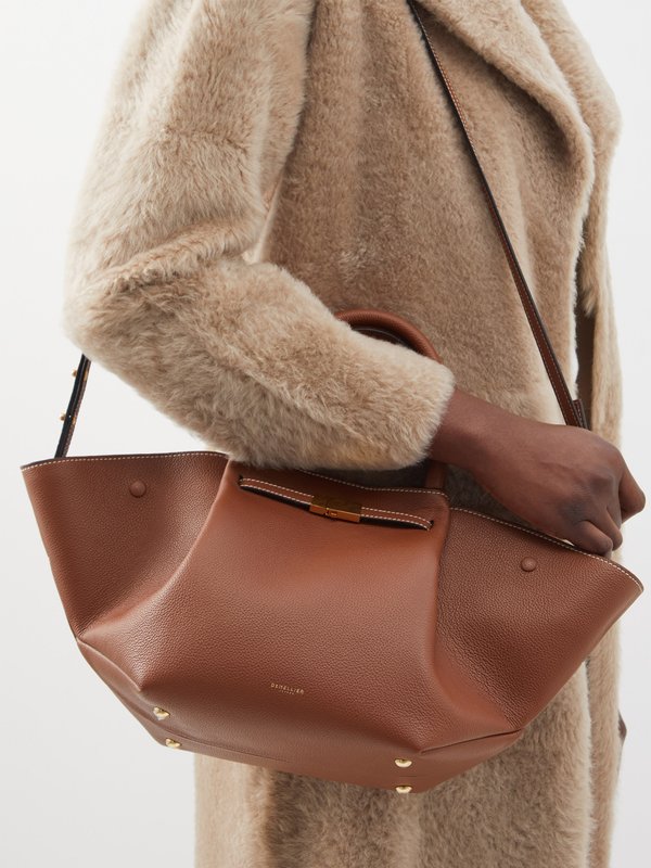 DeMellier New York midi grained-leather cross-body bag